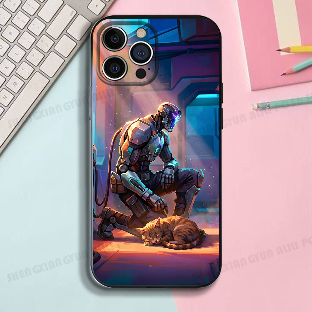 Game V-Valorant Black Phone Case For IPhone 17 16 15 14 13 12 13 12 11 Pro Max Plus XS XR Silicone Soft Back Cover