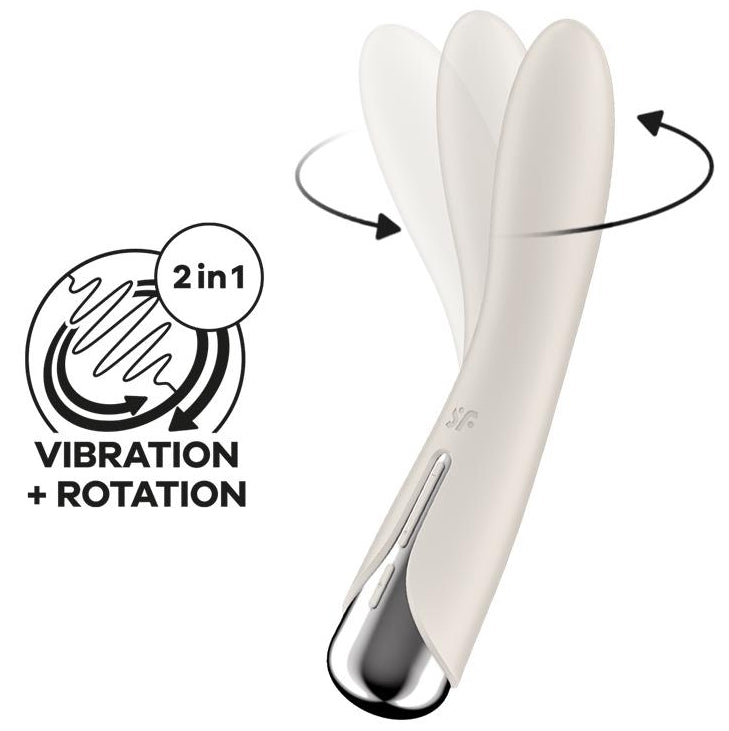 Stimulateur Spinning Vibe 1 - 11 x 3cm Crème - Satisfyer - Point G