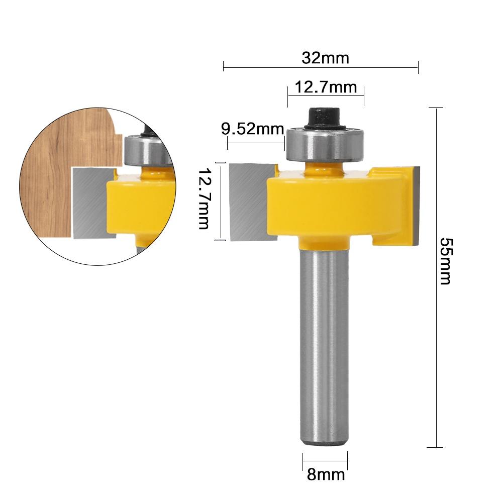 3pcs/set Glass Door Plank Wood Working Tools Curboard Cutter Router Bits 1/2 Shank 12mm Shank 8mm Shank T Type Ballnose