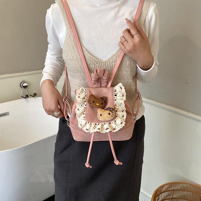 Ladies Backpack With Patching Nylon For Casual Daily Use