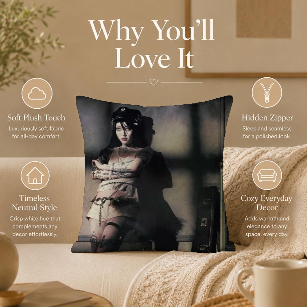 Singer Y‑Yeule Cushion Cover Double-Sided Printed Pillow Cover Hypoallergenic Dust-Mite Proof