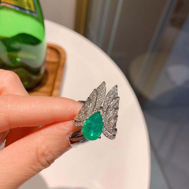 

SACE GEMS классический ретро стиль медный сплав 13*18 мм кольцо с цирконом женские украшения свадебное обещание вечерние подарок 8*12mm зелёный