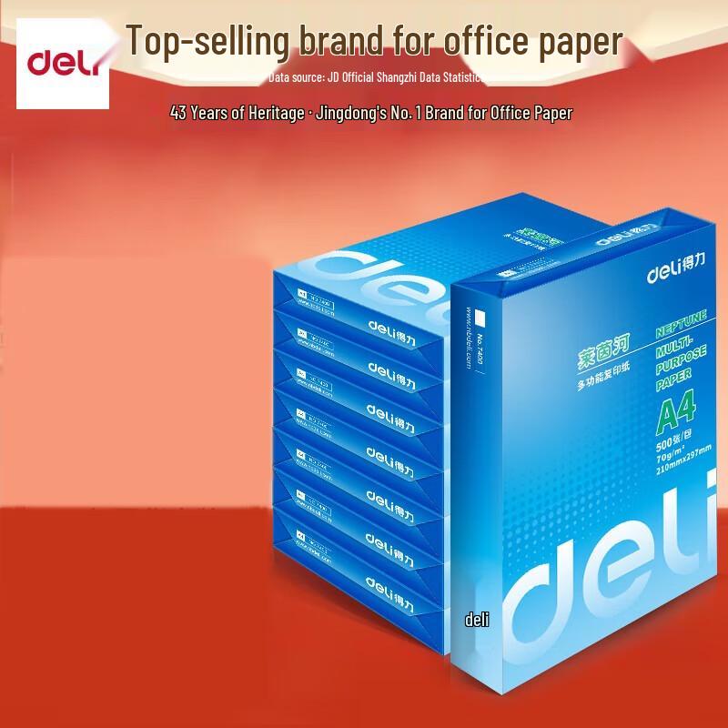 Deli Rhine A4 70gsm All-Purpose Copy Paper - 4000 Sheets