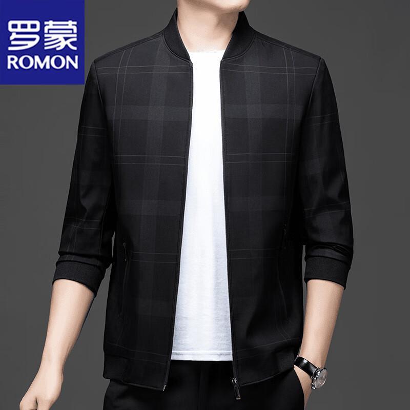 

ROMON Men s Stand Collar Business Casual Wrinkle-Resistant Jacket L