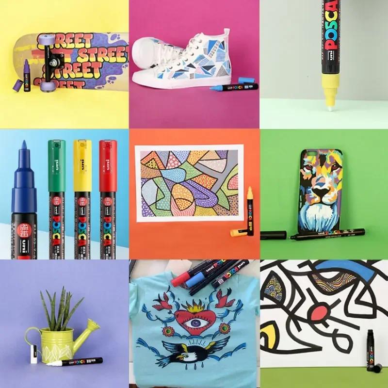 Uni Posca PC-1M 3M 5M marker pen, acrylic paint acrylic paint pen full color markers art supplies stationery painting graffiti