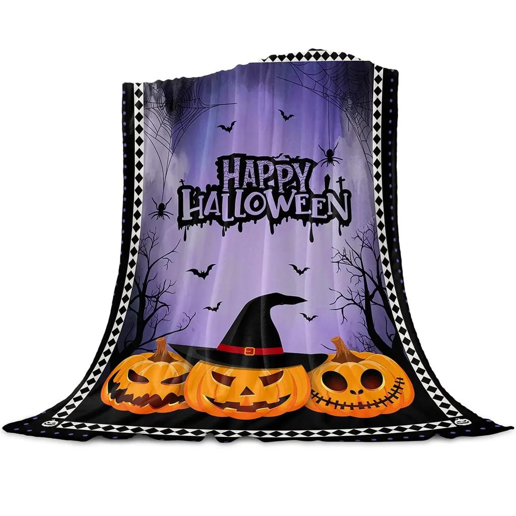 Thanksgiving Pumpkin Blanket Super Soft Flannel Throw Blankets Pumpkin Turkey Maple Leaf Gnome Plaid Blanket Plush Blankets Gift