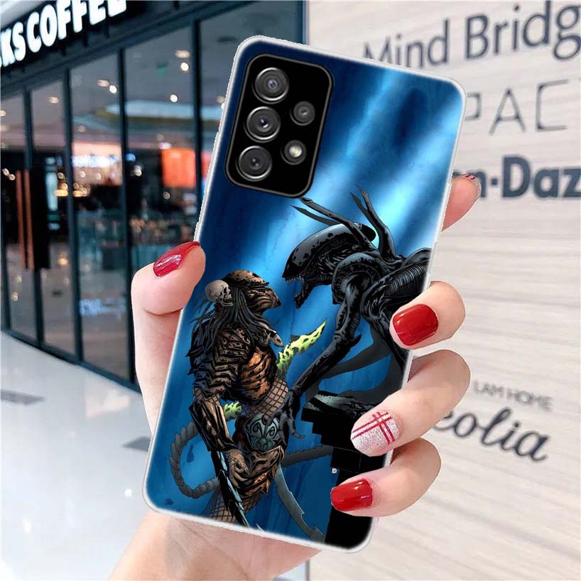 Alien Vs Predator Painted Phone Case For Samsung Galaxy A12 A22 A32 A52 A72 A02S A51 A50S A71 A70 A31 A20S Note 20 Ultra S10 A10