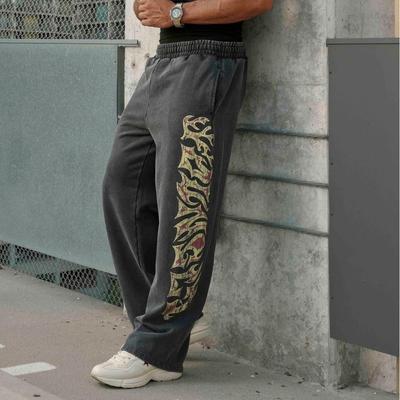 DRIPX American Style Trendy Sports Pants Gym Fitness Loose Straight Leg Printed Casual Sports Wear