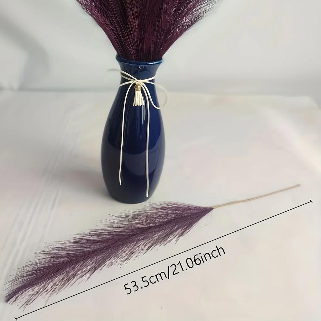 3PCS - Fluffy Reed Imitation Pampas Grass - Family Wedding Decoration Fake Flower and Grass Decoration