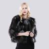 Hot Sale Women Real Silver Fox Fur Coats Winter Warm Natural Fox Fur Jackets Russian Lady Short Style Genuine Fox Fur Outerwears