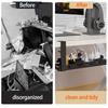No Drill Sturdy Steel Under Desk Cable Management Tray Cord Hider Raceway Metal Cable Tray Strip Cord Holder for Wire Management