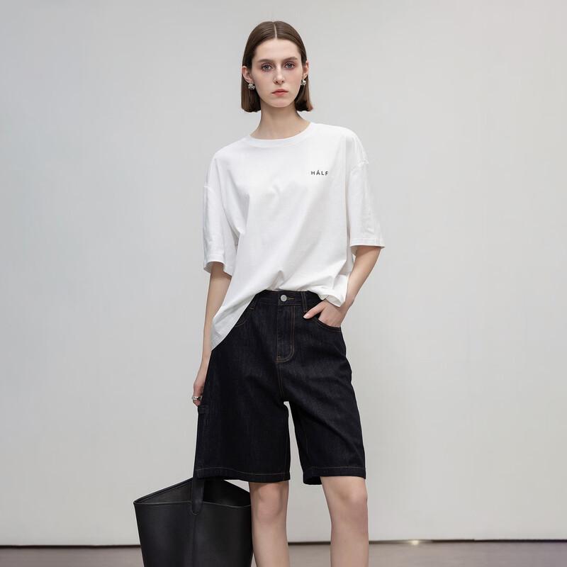 Demana Women s Loose Fit Letter Print Cotton T-Shirt M