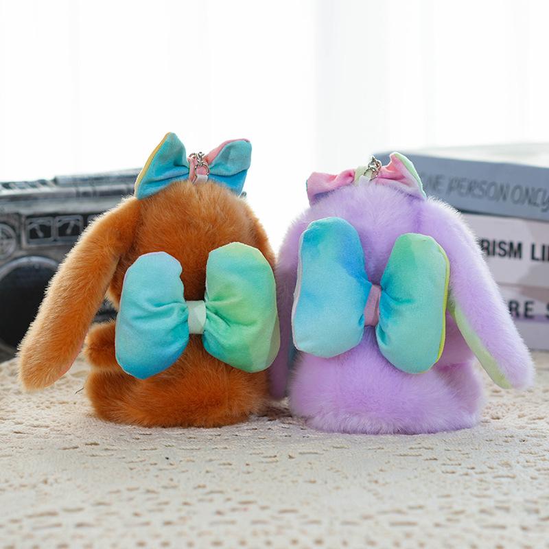 Cartoon Plush Toy Rabbit with Lop Ears Cute Stuffed Bunny Doll Backpack Pendant Gift