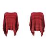 Autumn and Winter Women Stripe Loose Bat Sleeve Cross Border Cloak Cardigan Knitwear O-Neck Sweater