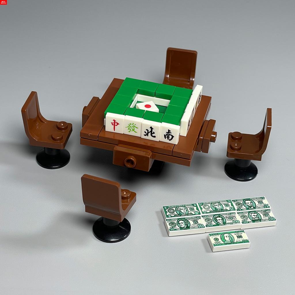 MOC Bricks Bill Dollar 1x2 Money Printed Tiles Euro Street View Cash Treasure Accessories Building Blocks Kids Toys