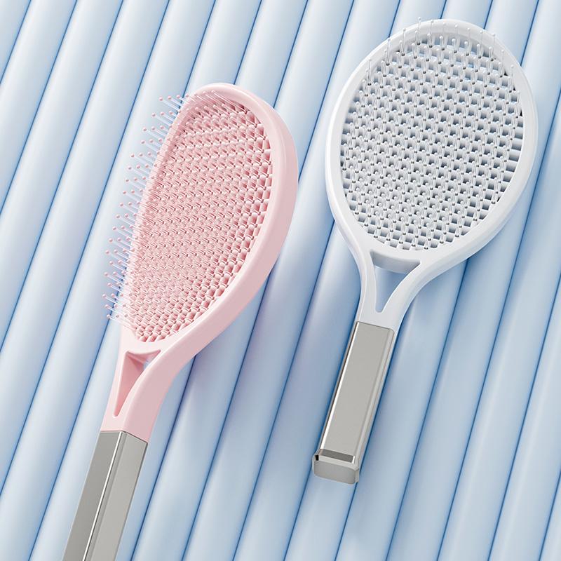 New Products Detangling Hair Brush Curved Massage Tennis Hair Brush Tennis Racket Hair Brushes & Combs