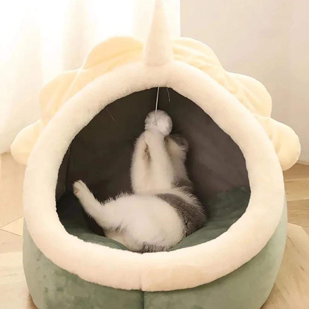 For Cat Pad Bed Sweet Soft Warm Pet Basket Cozy Kitten Lounger Cushion Pet House Tent Small Dog Mat For Washable Cats winter Bed