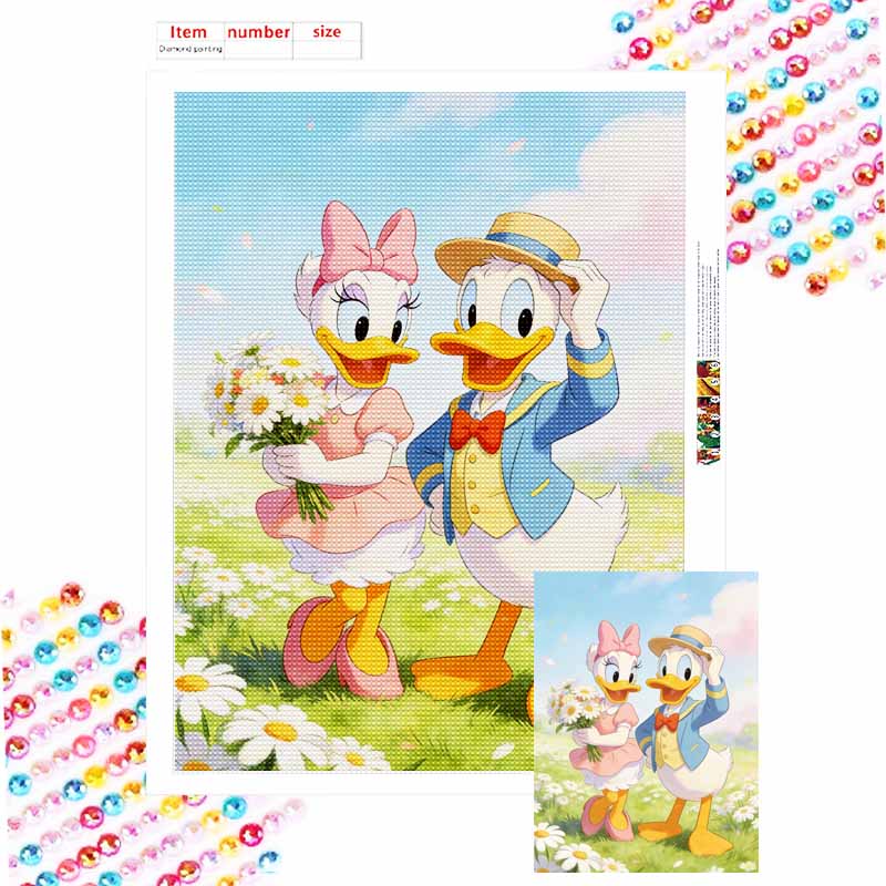 Disney diamond painting art Donald Duck and Daisy Duck painting handmade diy5D home decoration gift