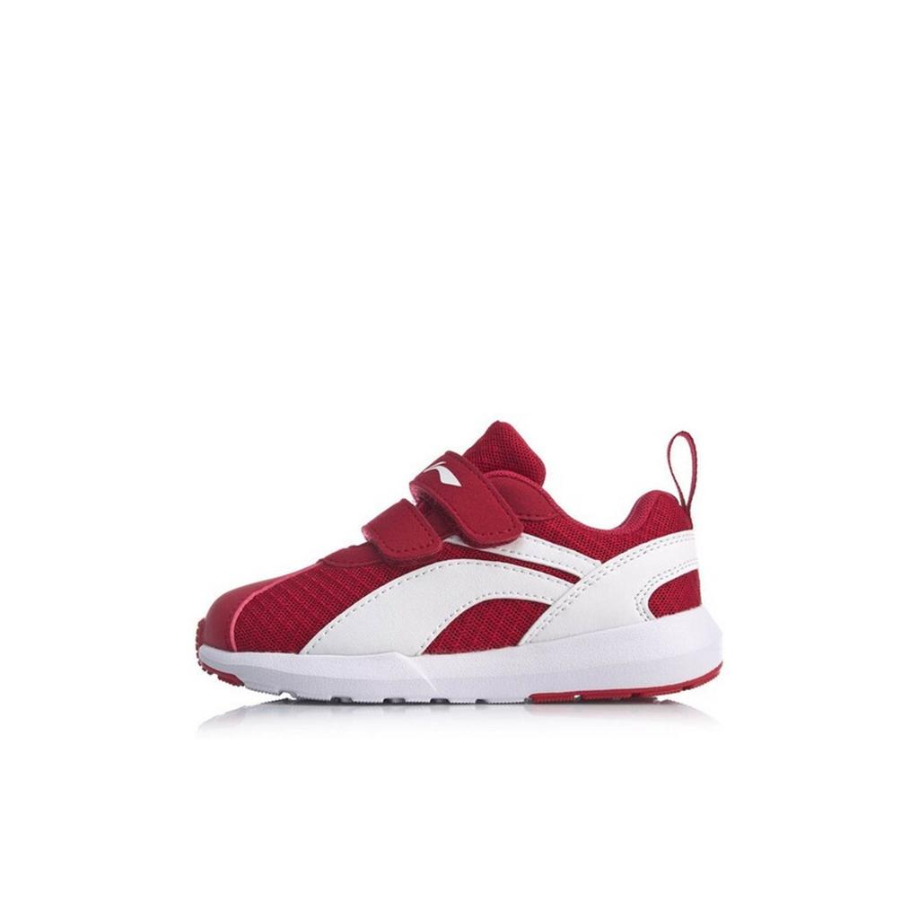 Li Ning Kids Sports Lifestyle Series Velcro Non-Slip Wear-Resistant Breathable Low-Top Running Shoes Kids Running Shoes White Red YKAP148-15
