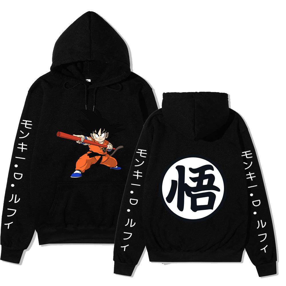 Dragon Ball Son Goku Anime Pattern Hoodie for Men Women Autumn Winter Loose Casual Long Sleeve Hooded Pullover Street Fashion Sweatshirt