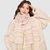 Contrast Color Knitted Wool Shawl Soft Long Neckscarf with Tassel Dopamine Plaid Scarf  Autumn