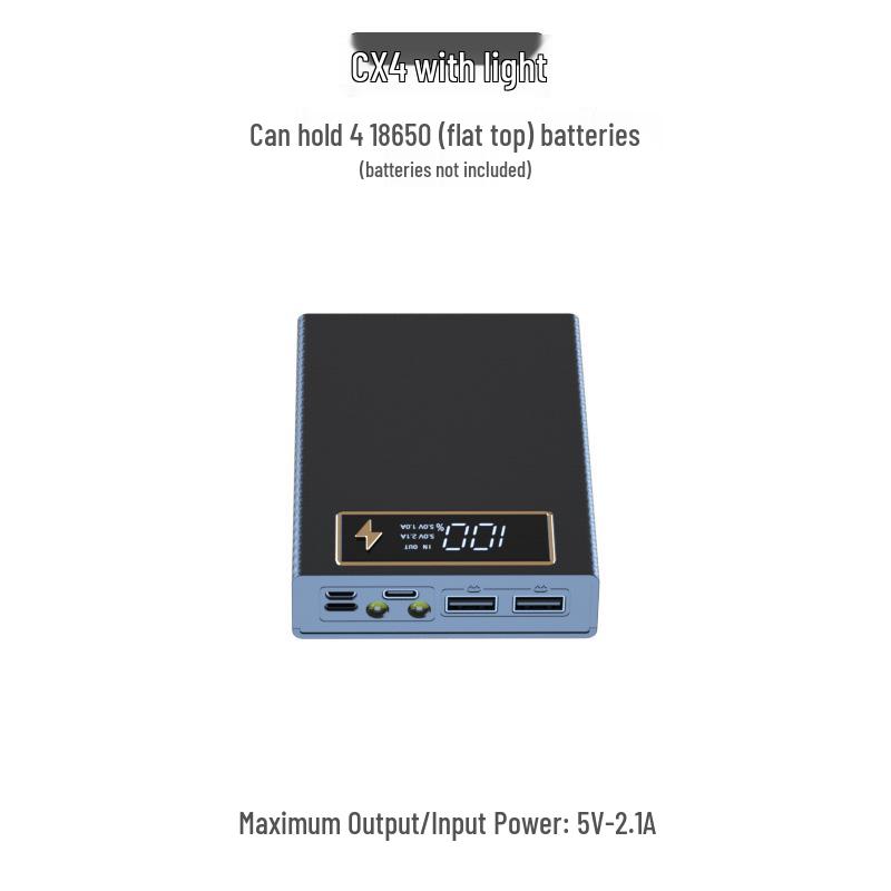 Magnetic Detachable 4-Section Solderless 18650 Battery DIY Power Bank Kit