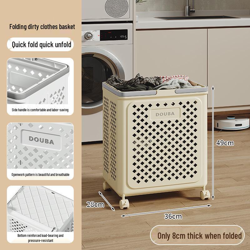 Foldable Laundry Basket: Large Capacity Storage for Clothes, Bathroom Use