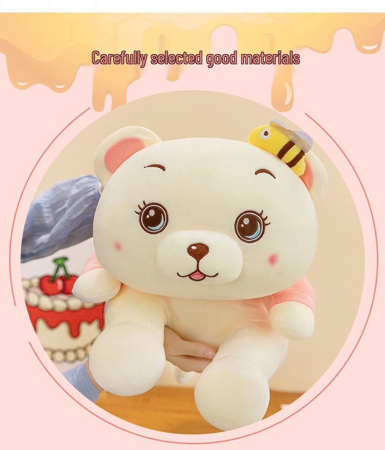 Adorable Soft Bee Bear Hugging Pillow Plush Toy, Great Gift for Girlfriend's Birthday