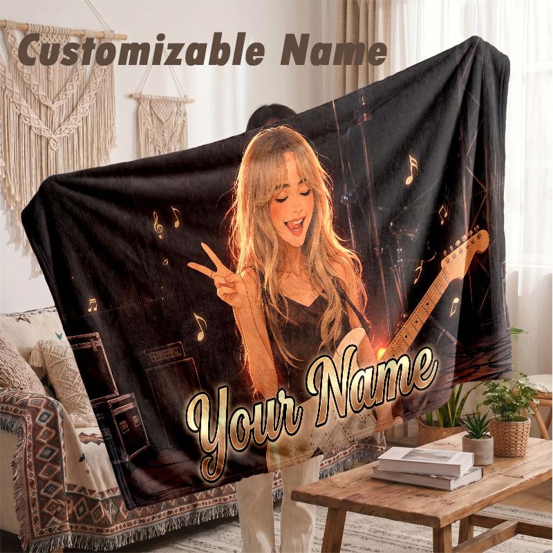 Coperta in Flanella con Nome Personalizzato, Coperta Leggera e Calda da Letto Sabrina Carpenter per Divano e Regalo di Festa