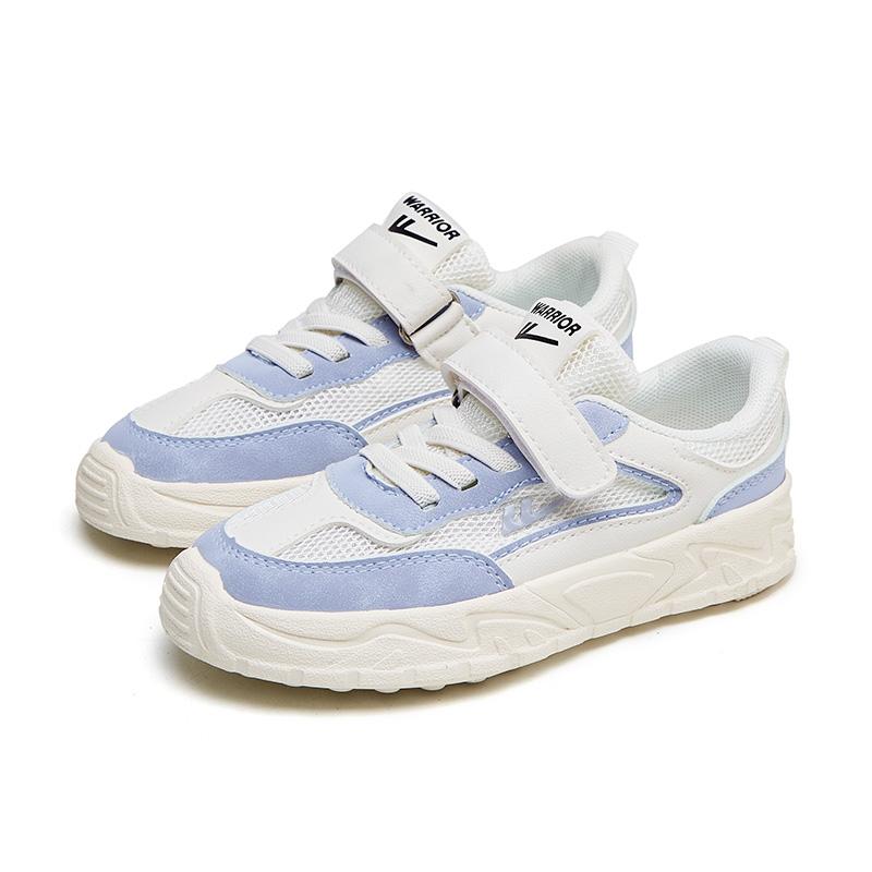 Warrior Stylish Simple Comfortable Soft Sole Low Top Kids Skate Shoes Kids Skate Shoes White Blue WZTH-080711