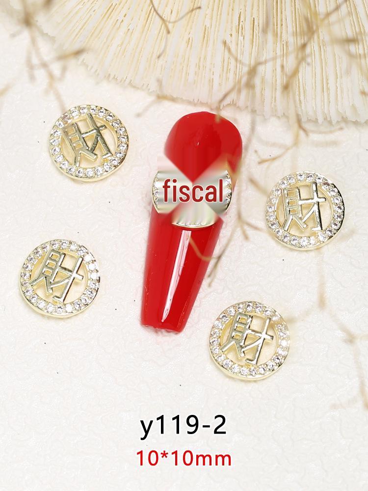 Nyårsförmögenhet Nageldekor: Lyckobringande legering Strass Berlocker