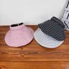 Empty Top Women's Stripe Sun Hat Folding Headband Bucket Hat Trendy Sun Visor Hat  Summer Outdoor