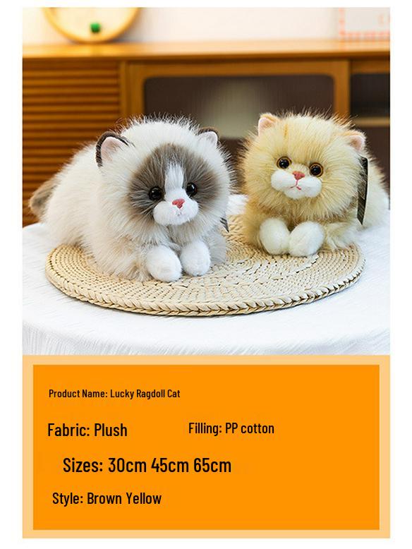 Gemütliche Katzen-Plüschpuppe - Niedliches Begleitkissen & Beruhigendes Geschenk für Mädchen