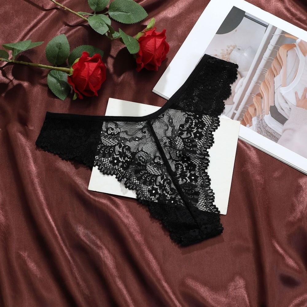 Low Waist Women Lace Flower Briefs Cotton Crotch Floral Underpants Lace Thong Panties Underwear