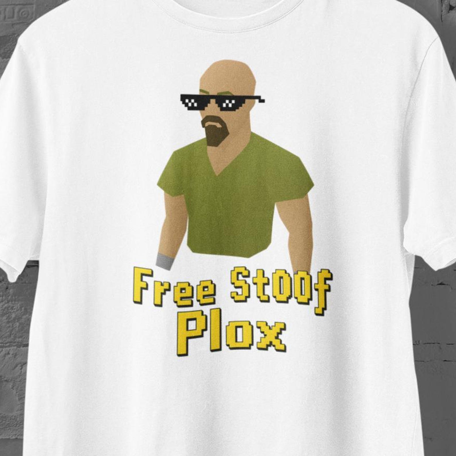 RuneScape Shirt OSRS RuneScape Gift Old RuneScape Old School Gaming Shirt Gaming Shirt Nerd Gift Cosplay Tee Free St00f Plox Fan Art Shirt 2XL