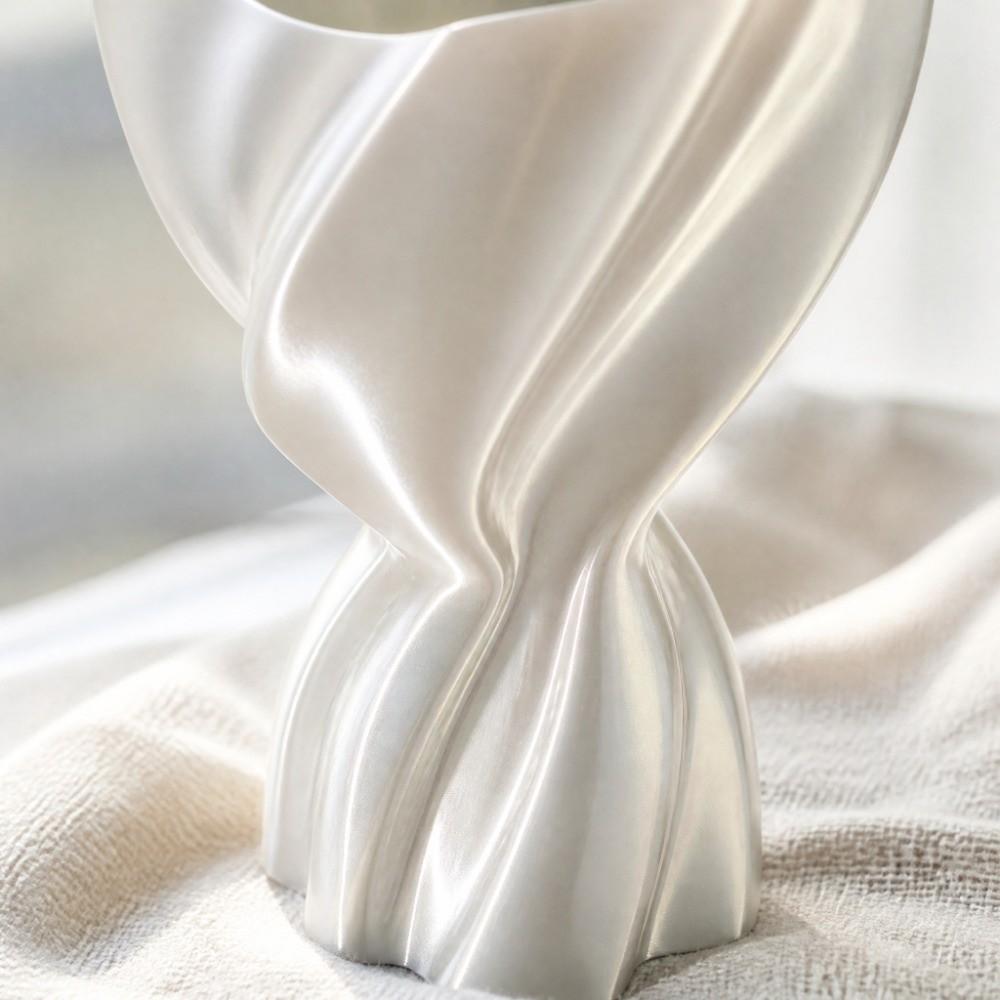 3d Printed Flower Holder Silk Texture Flower Display Container Nordic Style Desktop Ornament Room