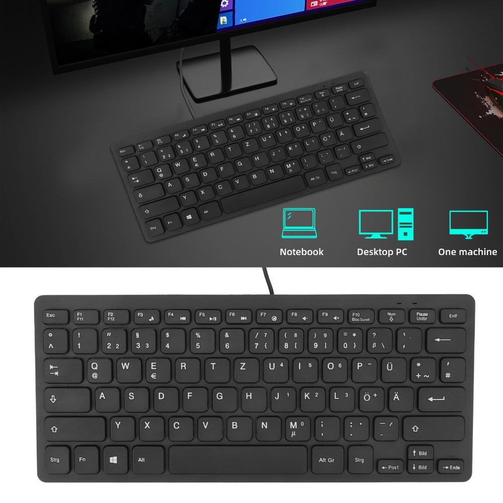 78 Keys Language Keyboard Splash Proof USB Wired Keyboard Durable Ultra Thin Keyboard  Office Work