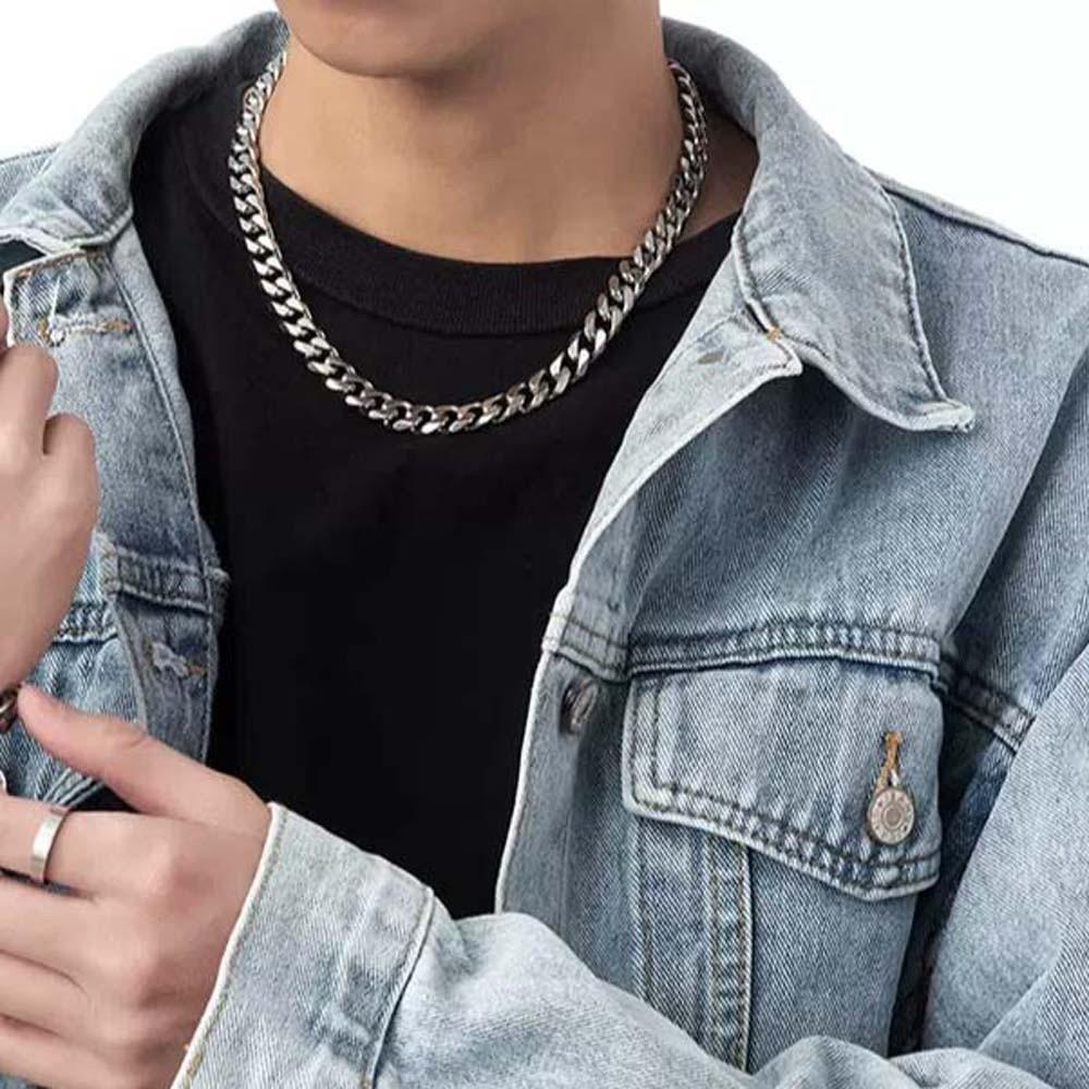 Luxury Silver-plated Neck Chain Metal Exaggerated Men Necklace 10MM Twists Necklace  Birthday Gifts