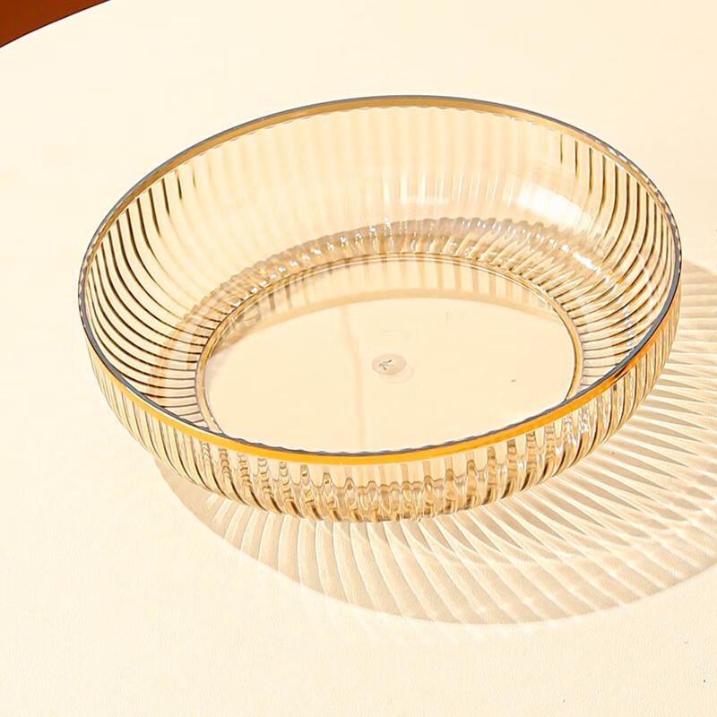 Пластиковый поднос для закусок и фруктов Qianxing с золотым ободком