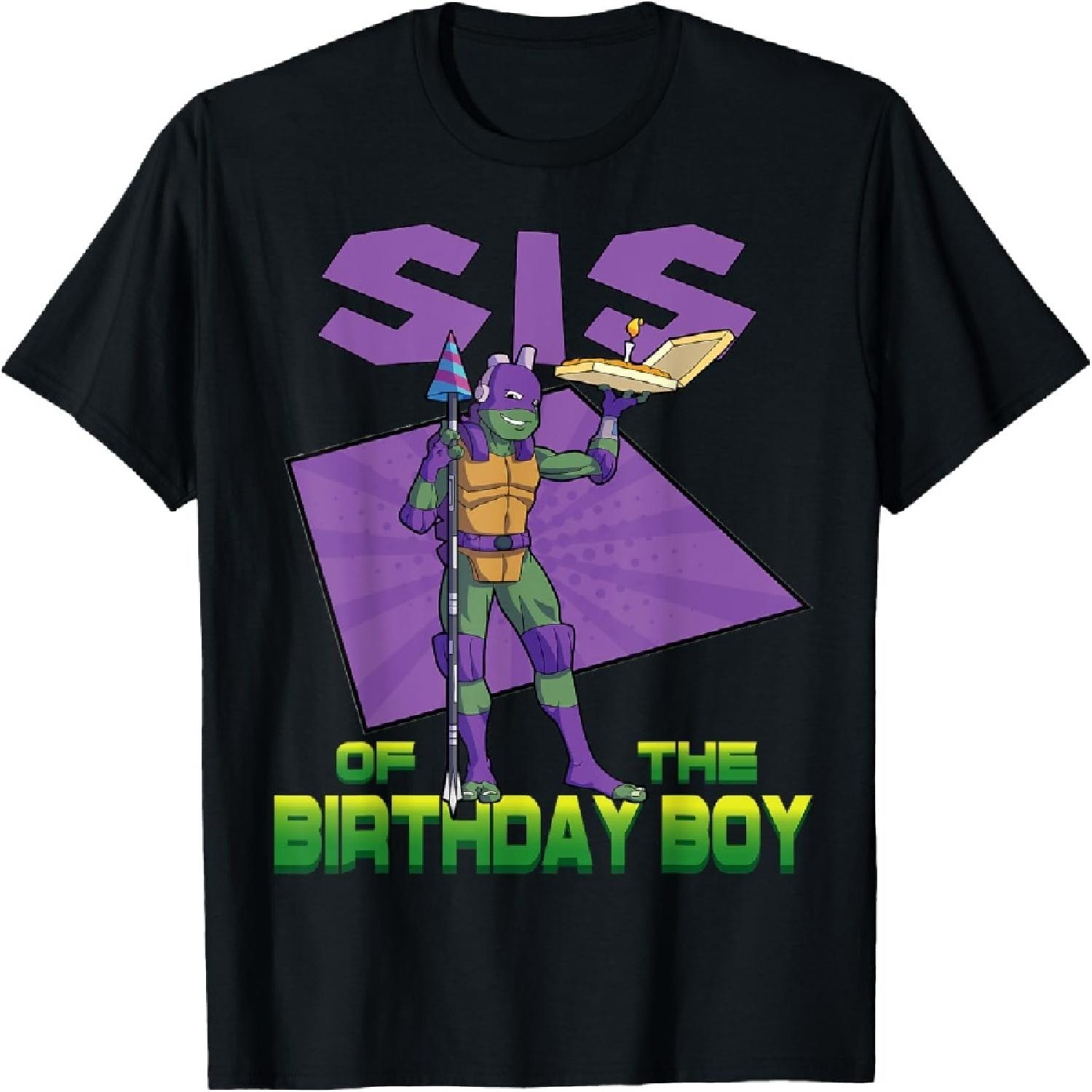 

Mademark x Teenage Mutant Ninja Turtles - Donnie Sister of the Birthday Boy Pizza Theme Party T-Shirt XXXXXL чорний