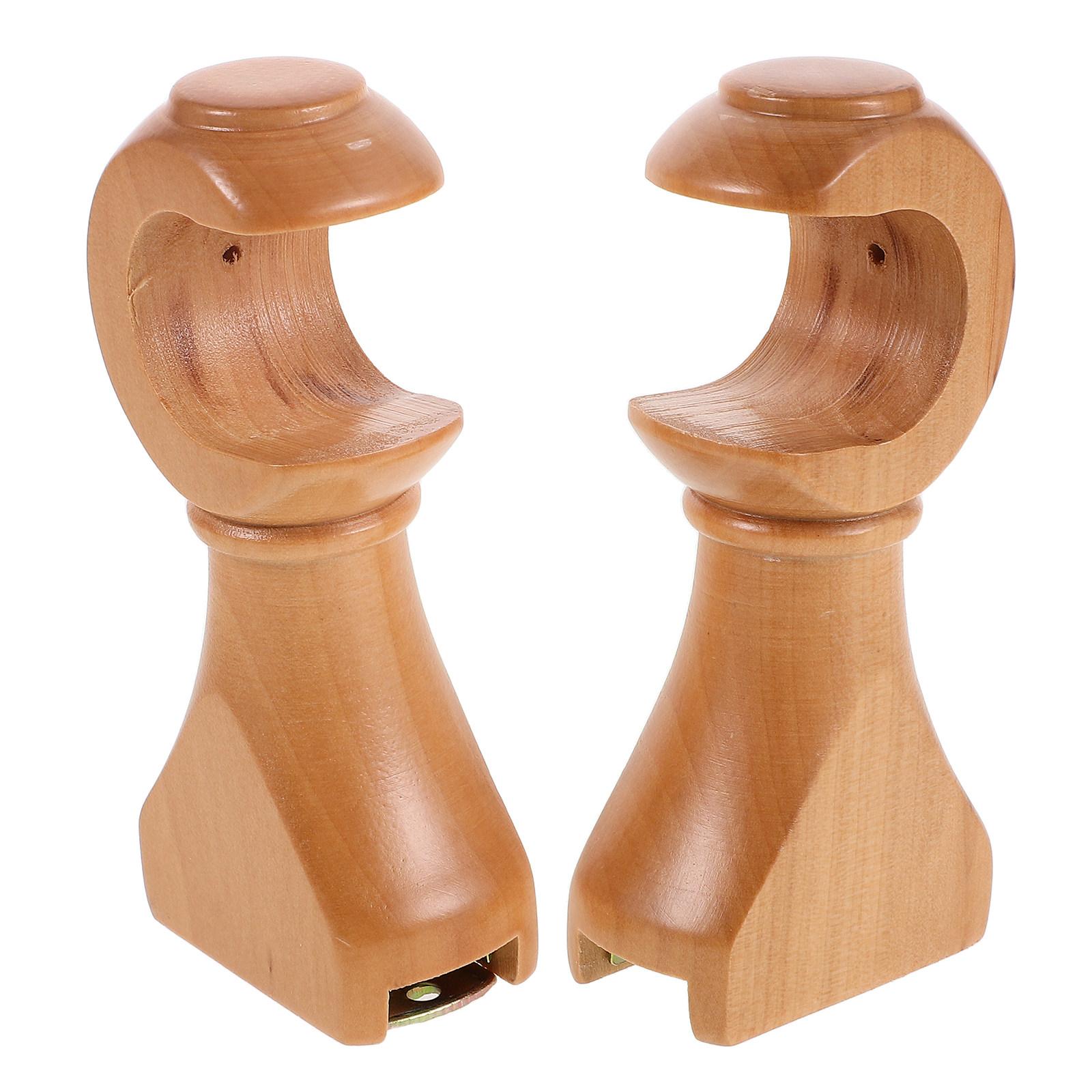 

2pcs Curtain Rod Holders Solid Wood Curtain Rod 28mm Bracket Support Holder Base Mounting Bracket For Window Drapery Poles