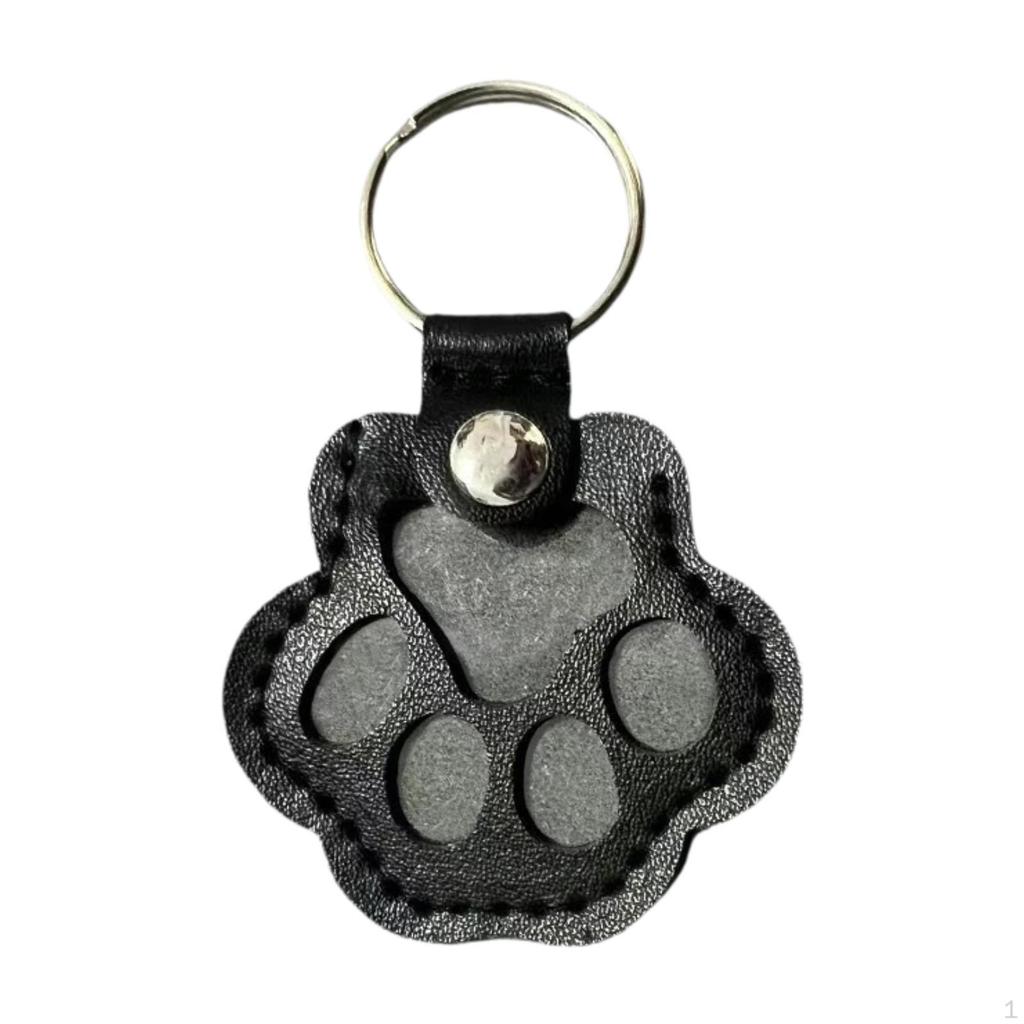 Hund Katze Pfotenform Schlüsselanhänger Taschenanhänger PU Leder Dekorativer Schlüsselanhänger Haustierhaar Schlüsselring Liebhaber