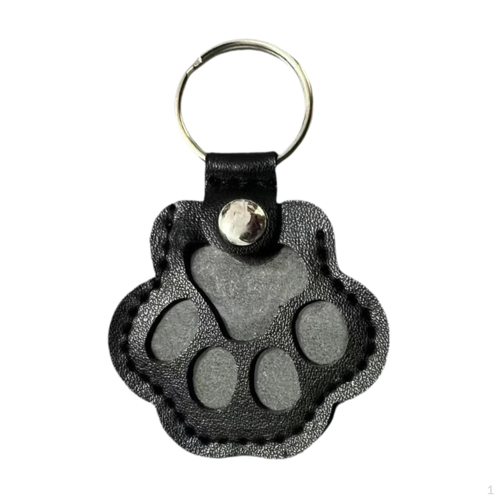 

Брелок у формі лапи собаки/кота, шарм для сумки, декоративна підвіска для ключів з ПУ шкіри, брелок для ключів з шерстю домашнього улюбленця, для закоханих чорний