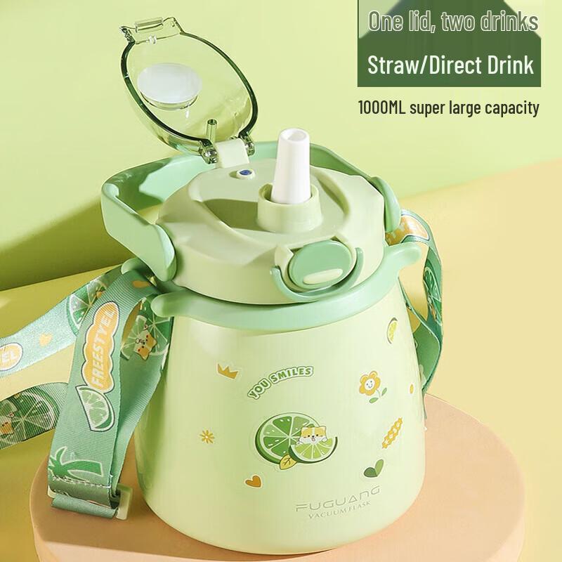 FUGUANG Clear Motion 1000ml Big Belly Stainless Steel Vacuum Flask