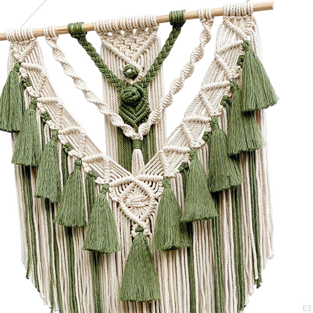 Chic Macrame Tapestry Bohemian Handcrafted Tassels Ornament Fringe Pendant Wall Hanging for Wedding
