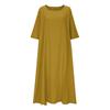 Women Summer Floral Dress Short Sleeve Beach Dress With Pockets Casual O-Neck Long T-Shirt Dress Travel Vacation