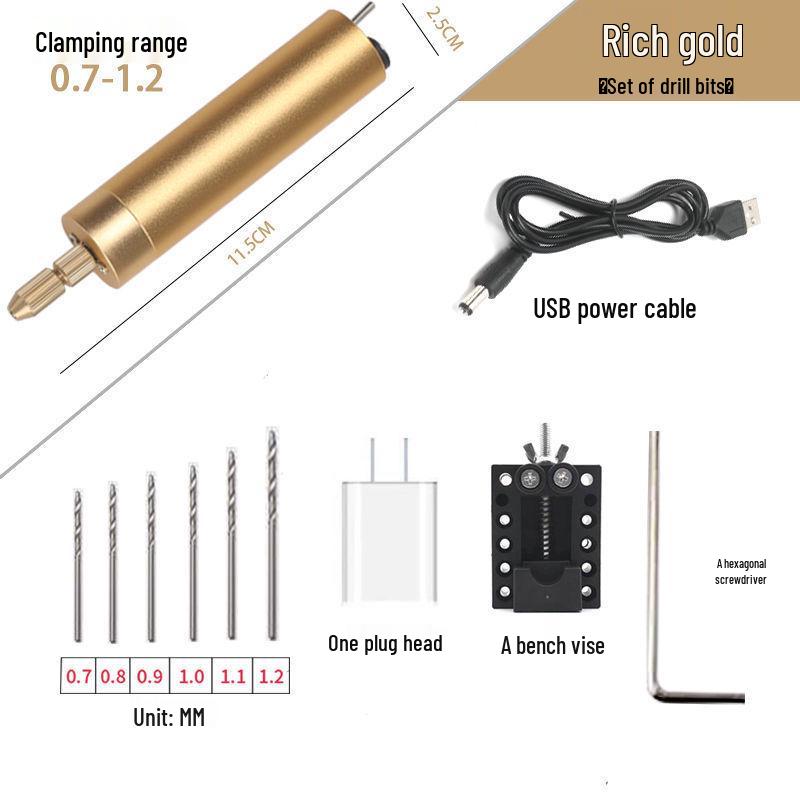 Mini Handheld Electric Drill & Grinder - Low Power Tool for Precision Hole Punching