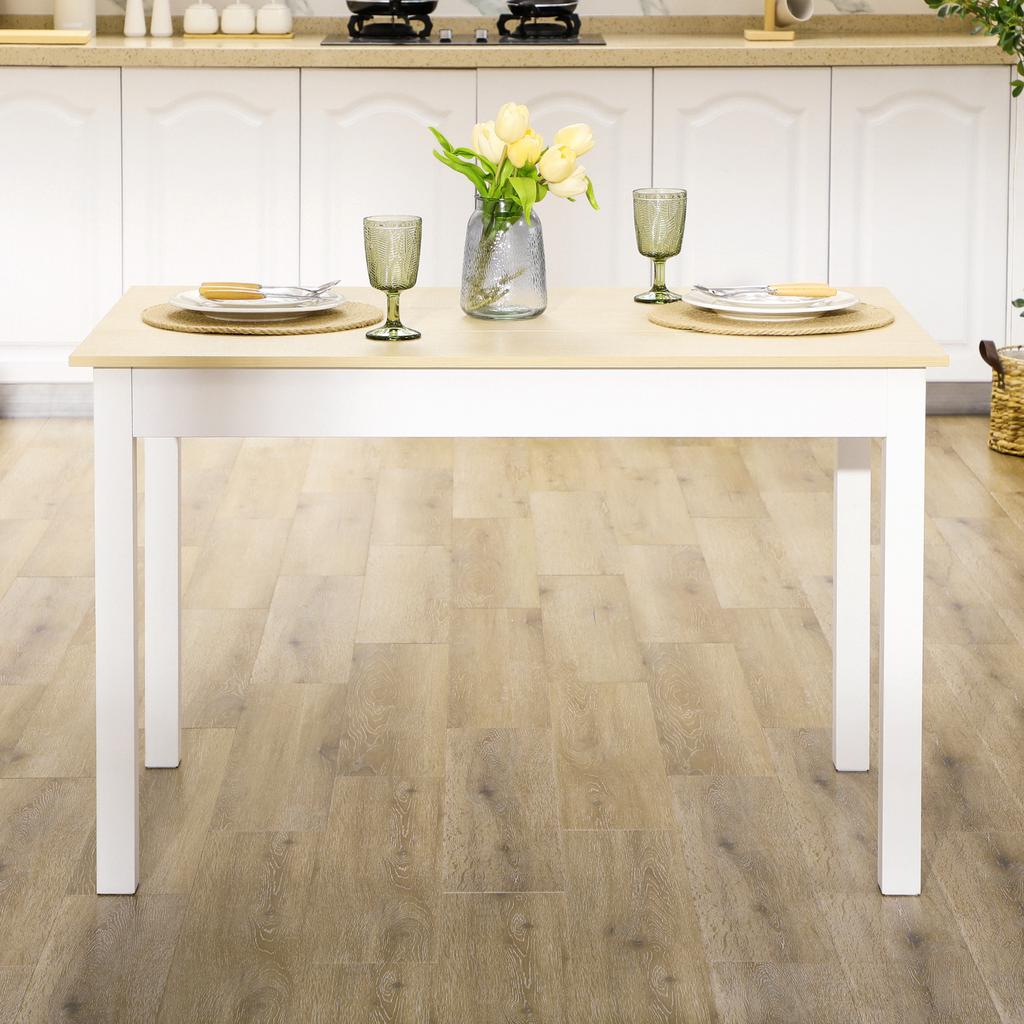Modern Design Two-Tone Dining Room Table with Large Top 4-6 People In Wood Dim. 119L X 70W X 75H Cm