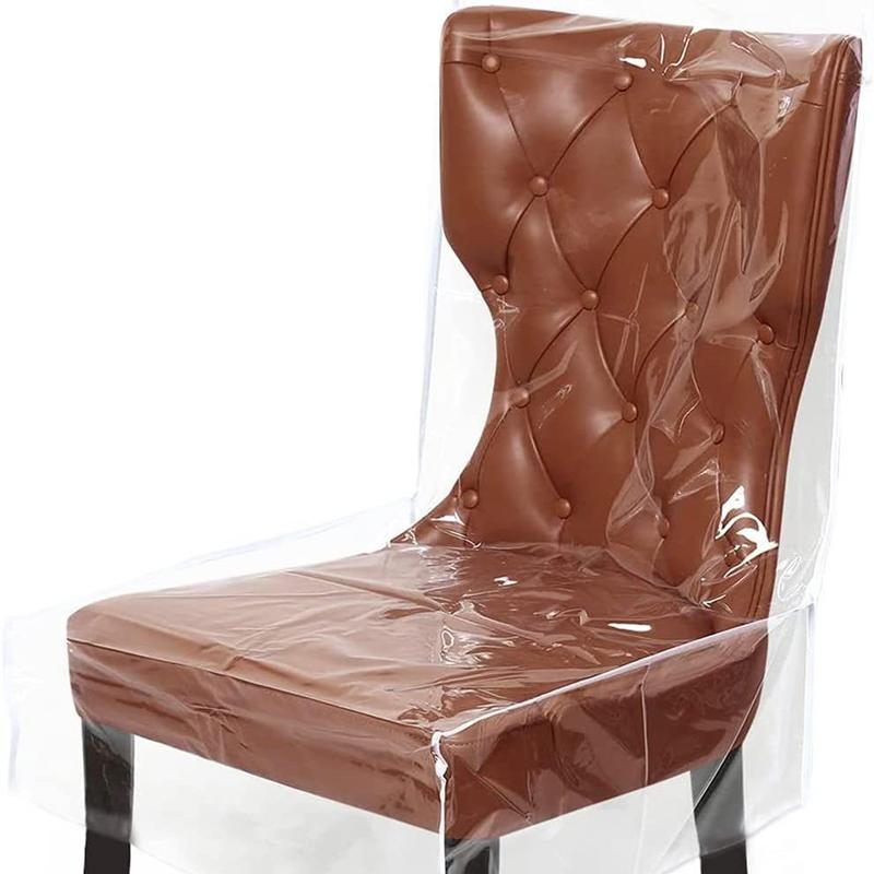 PVC Chair Covers Transparent Waterproof Dustproof Anti-Scratch Chairs Protective Seat Covers Slipcovers for Home Dining Room New