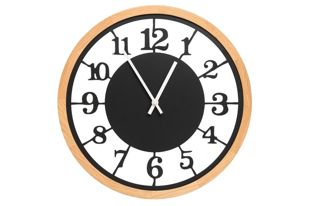 LEJA wall clock 37cm wooden OAK premium